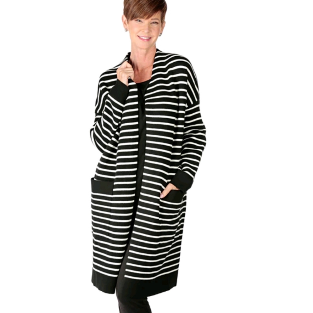 NEW Coatigan - Nina Leonard Long Sleeve Oversized Coatigan Large Pockets